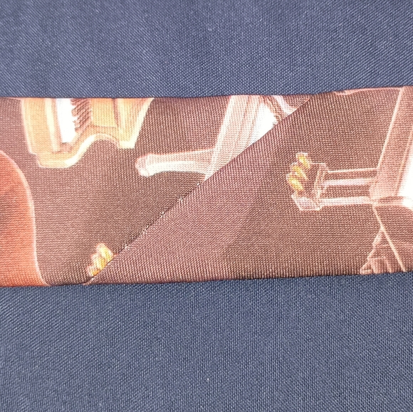 Mens Vintage 1995 D'em Crazy Piano Pianos Music Print Necktie Made in USA - Picture 9 of 9